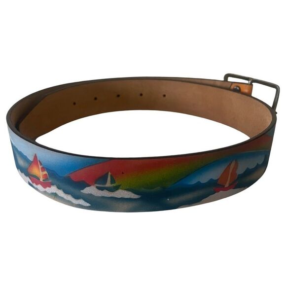 VINTAGE 1975 Leegin American Designers Award Leather Belt Size 34 - Picture 2 of 8